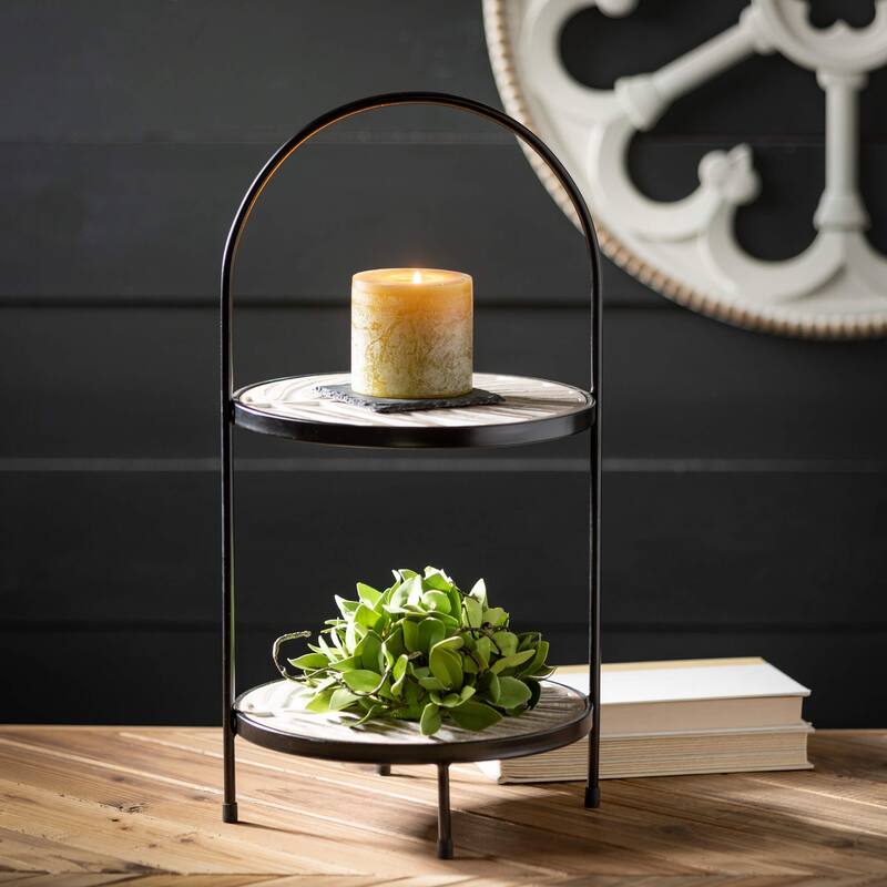 Sullivans 19.75" Natural Leaf TwoTiered Tray, Wood On Sale Bed